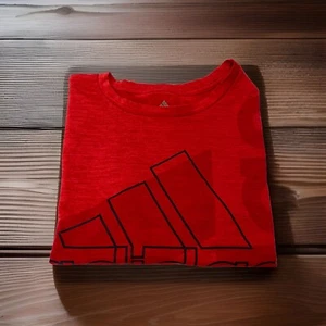 Adidas Youth Boys XL Extra Large Red Black Short Sleeve Crew Neck T Shirt - Picture 1 of 10