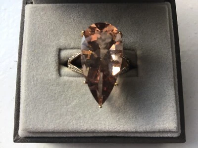 Fabulous 12.73cts Galilele Morganite and Diamond set in 9k Gold - Image 1 of 4