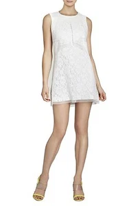 NEW BCBGMAXAZRIA AMELIE DRAPED SLEEVELESS LACE DRESS IRG65B17/AM363 SIZE L - Picture 1 of 3