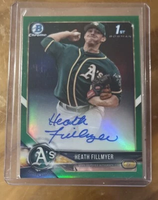 2018 Bowman Chrome Prospect Heath Fillmyer Green Refractor Auto #32/99 Royals SP - Image 1 of 2