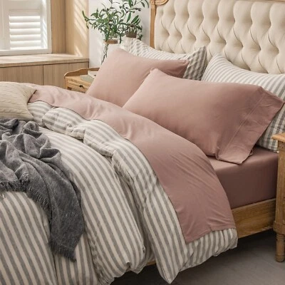 Jersey Knit 100% Soft T-Shirt Cotton Bed 4pc Sheet Set Queen King Twin PURE ERA