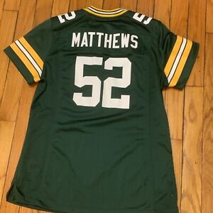 Green Bay Packers Clay Matthews #52 Women Sz Med Nike On Field NFL Jersey