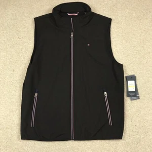 Tommy Hilfiger Mens Medium Vest Water Resistant Black Full Zip New - Picture 1 of 7