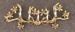 Vintage Italian Florentine Lighted Wall Sconse Hollywood Regency Gold Gilt - Picture 1 of 14