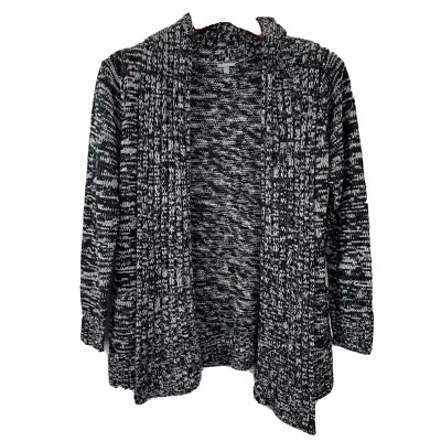 Cárdigan Suéter Charlotte Russe Talla M Frente Abierto Negro Drapeado Chal Cuello  Foto 1 de 4