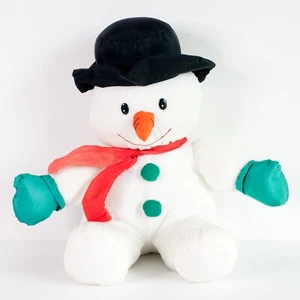 Muñeco de Nieve World Bazaars Nylon Peluche 23" Vintage Navidad - Imagen 1 de 6