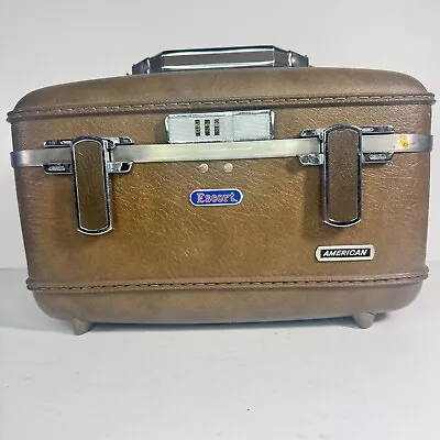 American Tourister ESCORT Brown Hardshell Cosmetic Travel Case With Accessories - Image 1 of 4