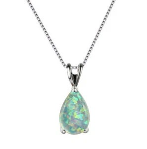 Xmas Gift Round White Fire Opal Gemstone Flower Cross Silver Necklace Pendants - Picture 1 of 5