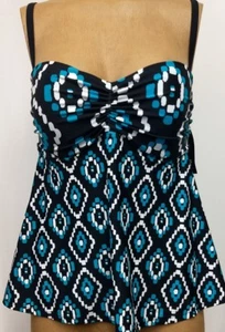 New Women's Jones New York Diamond Foulard Tankini Tag Size 8 Retail $110 BP - Picture 1 of 6