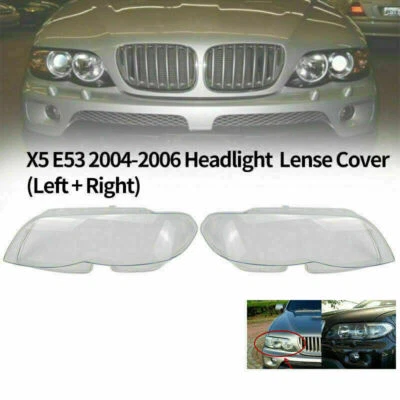 Par de cubiertas de plástico para lentes de faros para BMW X5 E53 2004-2006 Foto 1 de 4
