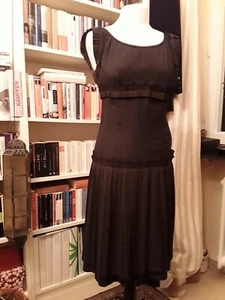 Designer NEIL BARRETT Kleid Gr. S Braun Schwarz Damen Silvester Abend Dress Neu - Bild 1 von 12
