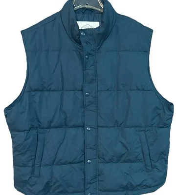 NUEVO Chaleco acolchado azul para hombre St John's Bay cremallera completa aislado a presión exterior XXL Foto 1 de 4