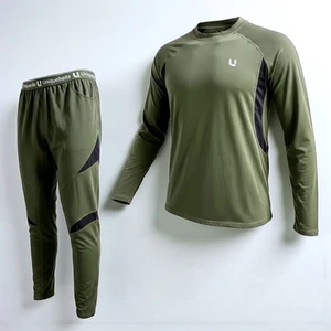 Unique Bella Men Long Sleeve Top & Pants Set Green Athletic Performance XXL - Picture 1 of 14
