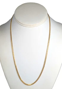 14K Gold Cuban Link Chain Necklace, 20 '' Long - Picture 1 of 6