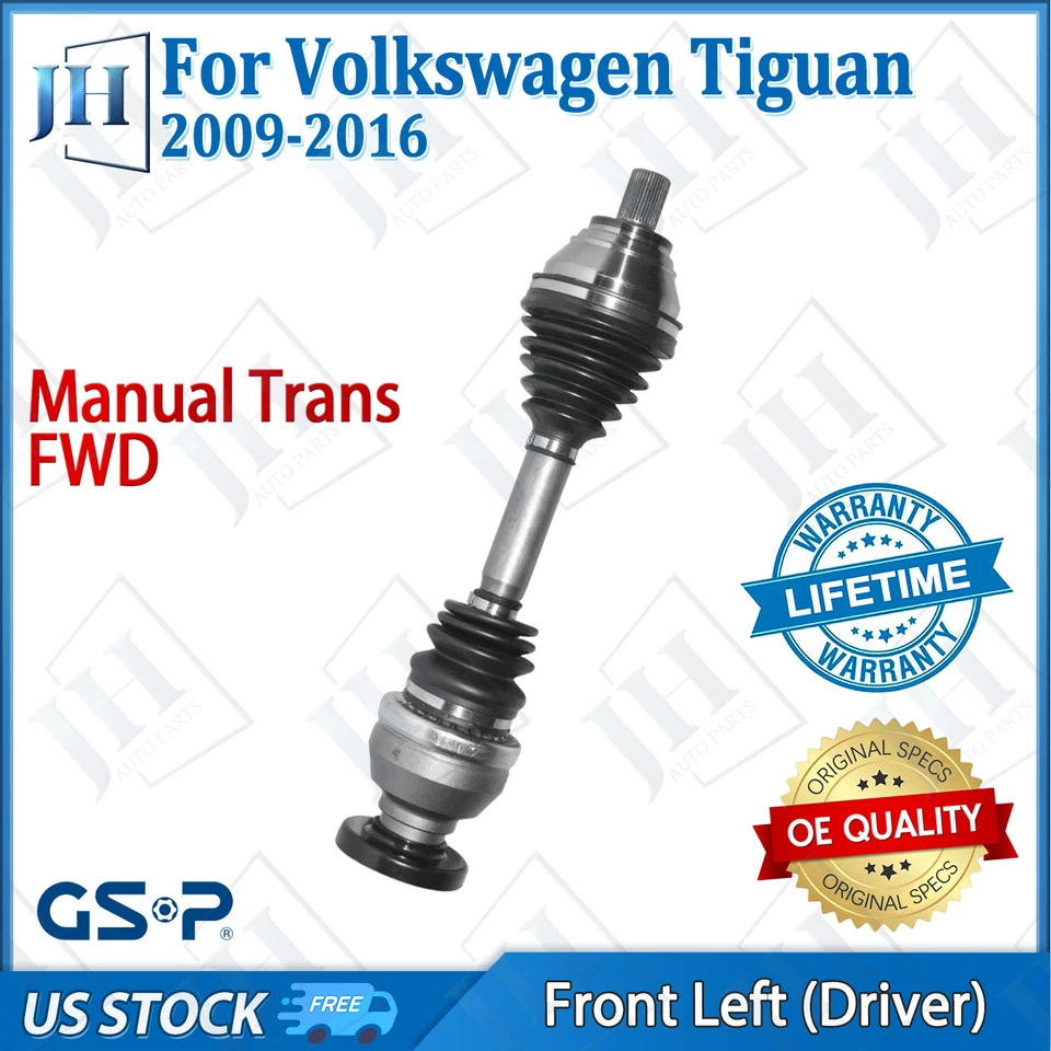 Eje CV conductor delantero izquierdo original para Volkswagen Tiguan 2009-2016 tracción delantera manual Foto 1 de 4