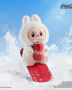 Pop Mart Coca-Cola The Monsters Labubu Vinyl Face Peluche Figura Fattore Felice - Foto 1 di 4