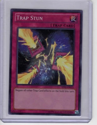 Played Yugioh TCG AP02-EN013 Trap Stun Super Rare - Image 1 of 2
