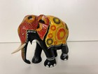 Farbige asiatischer Elefant  aus Holz      Größe ca. 17 x 15 cm