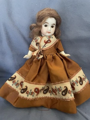Bisque Doll, 6 1/2”, Glass Eyes, New Limbs - Image 1 of 2