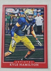 Sage 2022 Kyle Hamilton RC Artistry Art-KH Red Parallel Notre Dame Ravens RC - Picture 1 of 2