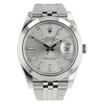 Rolex Datejust 2025 acero inoxidable esfera plateada 41 mm reloj automático para hombres 126300 Foto 1 de 4