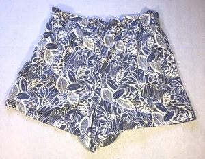 A.N.A. A New Approach Shorts Linen High Waisted Paperbag Blue Pockets Women Sz L - Picture 1 of 10