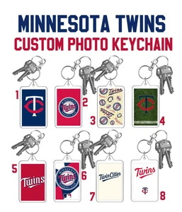 MINNESOTA TWINS MLB Baseball 2 Sided Large Photo Keychain CUSTOM YOU CHOOSE - Picture 1 of 14