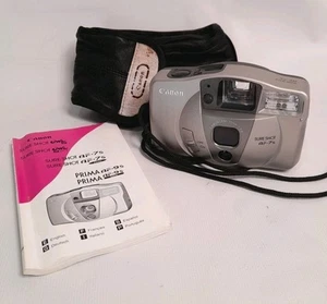 Canon Sure Shot AF-7S 35mm Compact Film Camera Point & Shoot + Canon Case TESTED - Picture 1 of 13