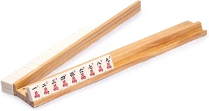 Yellow Mountain 18" Natural Pine Wooden Mahjong Racks with Pushers Set of 4 NIB - Picture 1 of 7