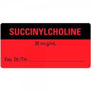 "Succinilcolina 20 mcg/ML con etiquetas de caducidad 2"x1" - Imagen 1 de 1