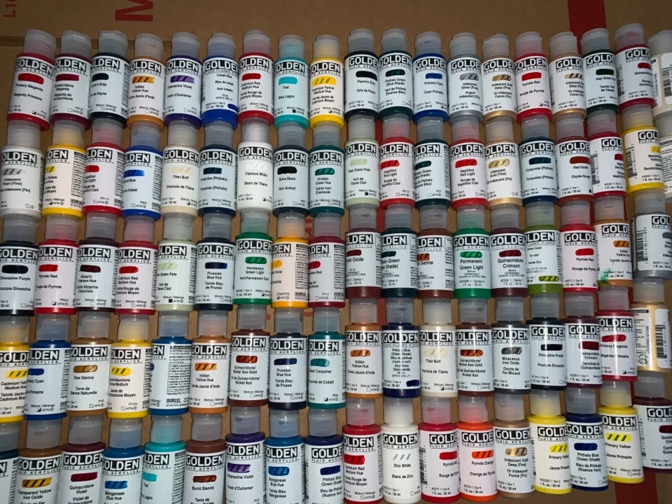 Tinta acrílica Golden Fluid cores (lote de 100) 1 oz - Imagem 1 de 1