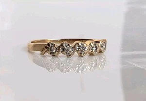 Women Half Wedding 14k Gold Ring with 0.15-0.18 Total Carat Natural Diamonds - Picture 1 of 7