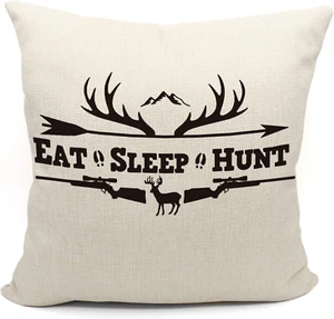 Hunting Pillow Covers 18X18, Mountain Pillow, Deer Pillow, Rustic Throw Pillows, - Picture 1 of 5