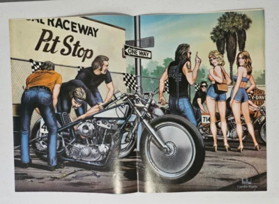Cartel moto David Mann 11x16" de revista Easyriders julio 1982 Foto 1 de 3