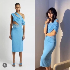 Christopher Esber Magnetica Asymmetric Dress Dolphin Blue US 2 NWT $845 - Picture 1 of 8