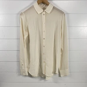 Everlane Womens The Must Have Shirt Washable Silk 2 Ivory Button Up Traditional - Picture 1 of 8