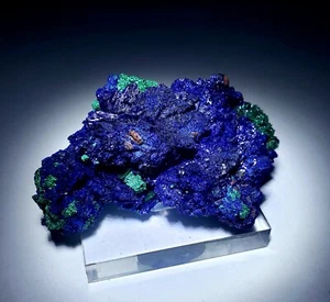 ***FANTÁSTICO-Cristales de azurita y malaquita chispeantes mina Bou-Beker Marruecos*** - Imagen 1 de 9