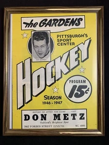 Vintage The Gardens Pittsburgh's Sports Center Hockey Framed Program Print - Picture 1 of 2
