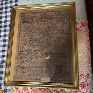 DERBYSHIRE 1610 by John Speed - reproduction old map - Framed - Picture 1 of 2