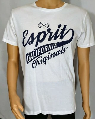 Esprit Mens White Designer T-Shirt Medium M  - Image 1 of 4