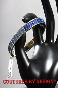 St John Knits blau Kristall Baguette Armreif Armband Neu mit Etikett UVP 250 $ - Bild 1 von 4