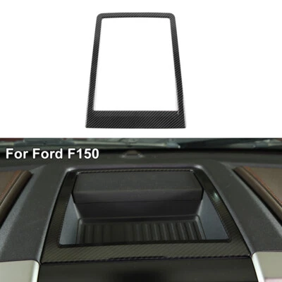 Carbon Fiber Center Console Storage Box Cover Trim Bezel For Ford F150 2015-2020 - Image 1 of 4