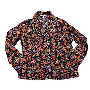 Derek Lam 10 Crosby Paisley Crepe Pijama Camisa Floral Estilo Pijama Camisa Talla 6 - Imagen 1 de 6