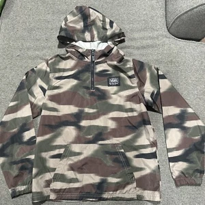 VANS Green Brown Camouflage Anorak Windbreaker Youth Medium - Picture 1 of 5