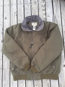 Giacca Bomber LL Bean Salvia Verde Oliva Foderata in Pile Cappotto Retrò Tg L Uomo - Foto 1 di 16