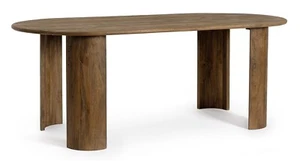 Esstisch Orlando 210 x 100 x 76 cm Mango-Holz Tischplatte und Beine Oval Braun - Bild 1 von 7