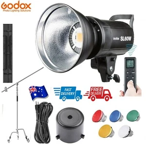 Godox SL-60W LED 5600K Video Light + C Stand Kit + RC-A5 Remote + Cloth Filter - Picture 1 of 12