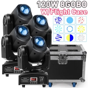 120W LED Moving Head Lights RGBW 8Gobo Beam Stage Spot Light DJ Disco DMX W/Case - Picture 1 of 21