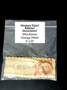 Mystery Trim? Ribbon? Decoration? - Who Knows - Vintage 1950? - 2" x 15" - Picture 1 of 12