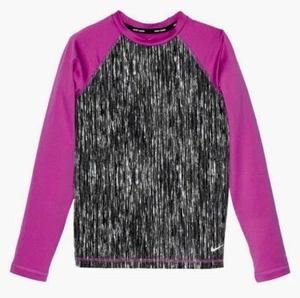 NIKE GIRLS Hydroguard Rush Heather Black White Fuchsia Swim, Size: VARIETY---NWT - Picture 1 of 4